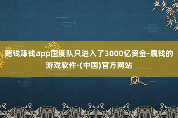 赌钱赚钱app国度队只进入了3000亿资金-赢钱的游戏软件·(中国)官方网站